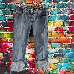 Vintage Polo Jeans Co. Ralph Lauren Cuffed Stovepipe Capri Denim Jeans Size 8 Y2